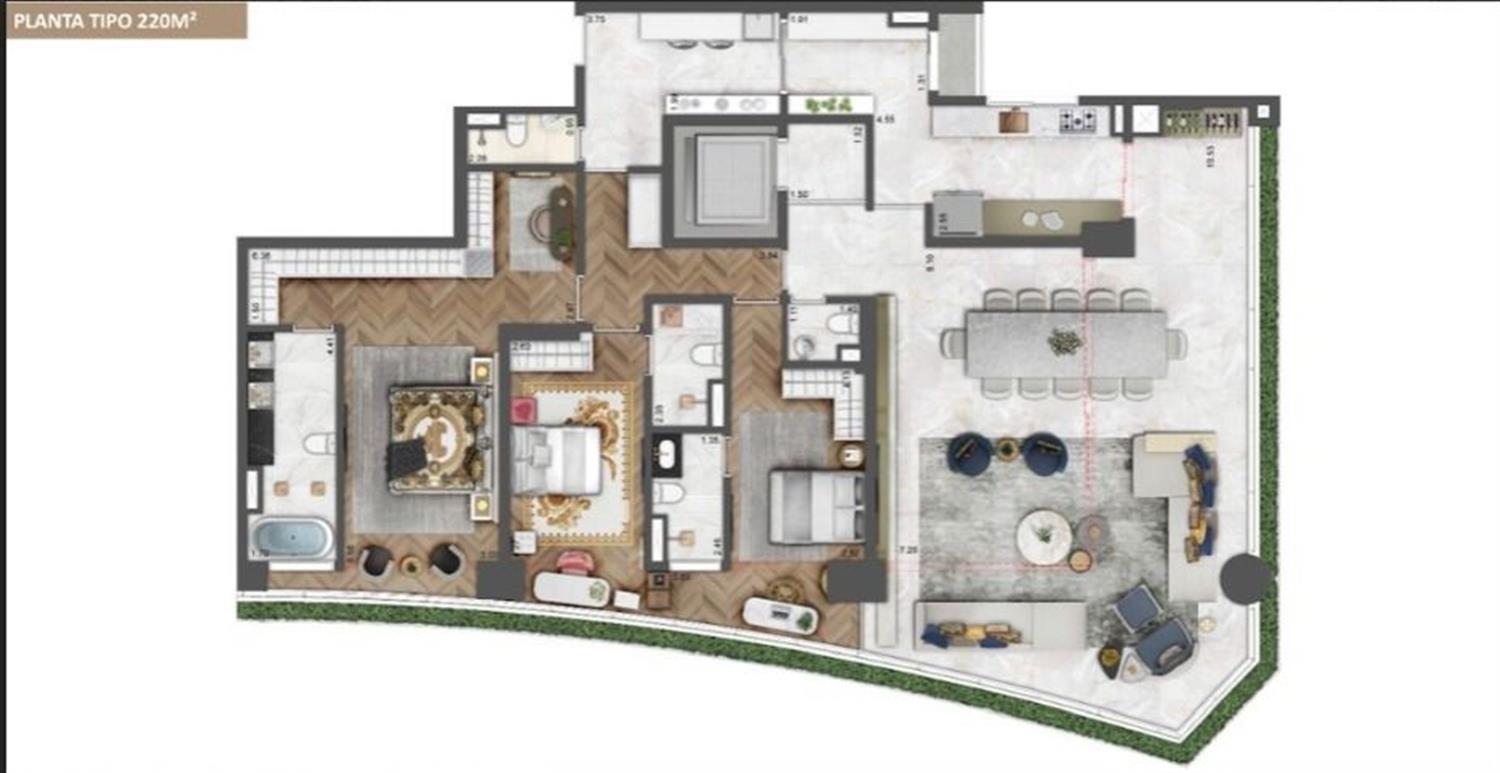 Apartamento, 3 quartos, 220 m² - Foto 3
