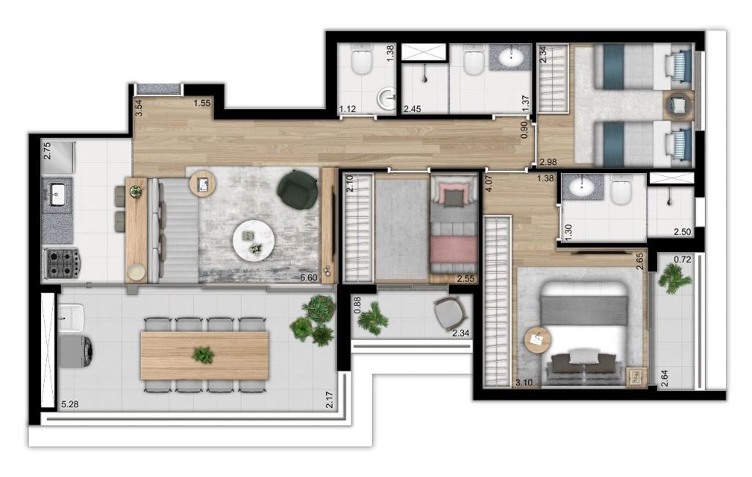 Apartamento, 3 quartos, 79 m² - Foto 4
