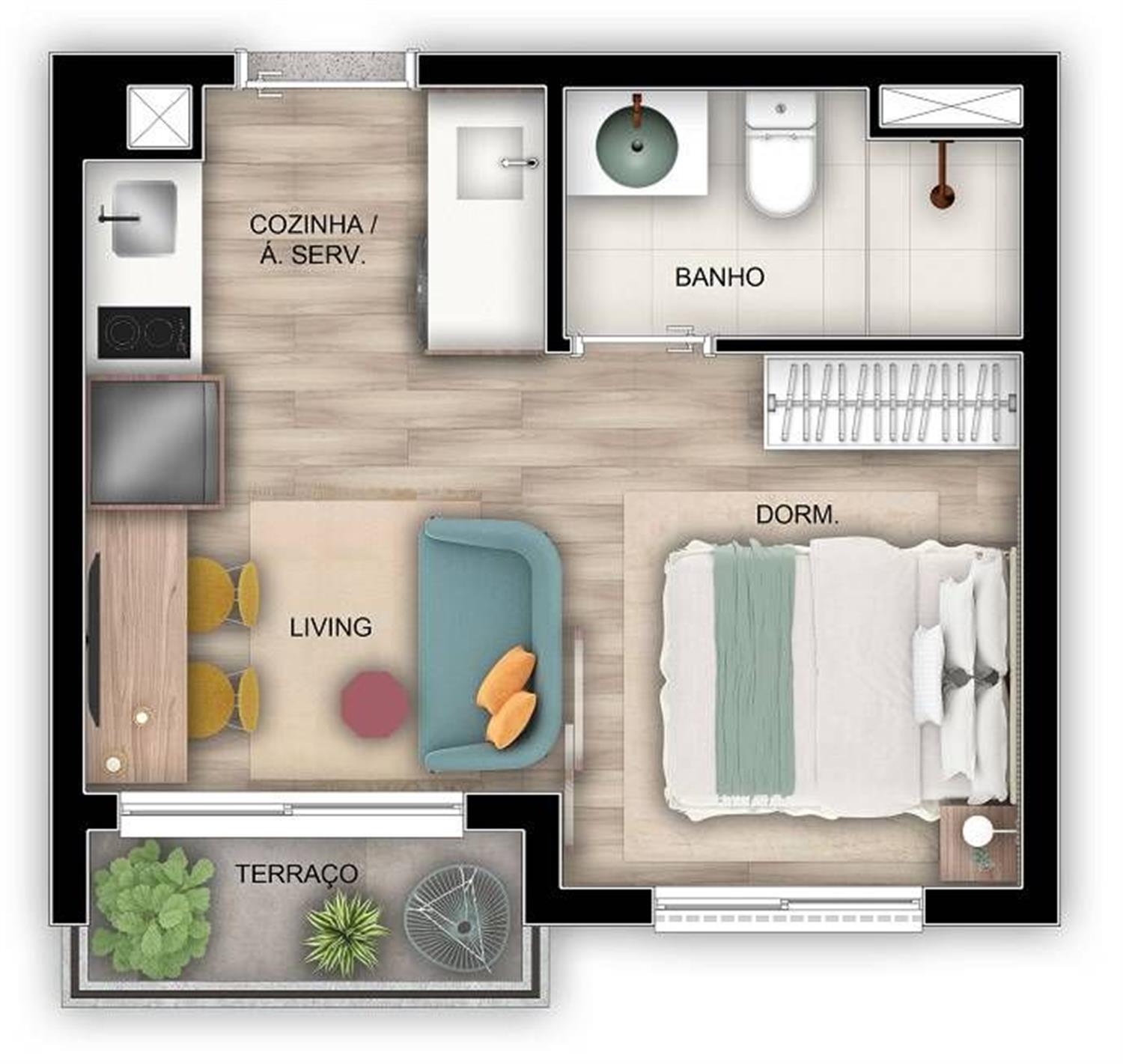 Apartamento, 1 quarto, 24 m² - Foto 19