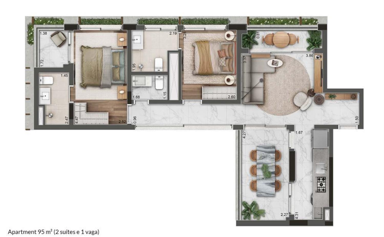 Apartamento, 2 quartos, 95 m² - Foto 19