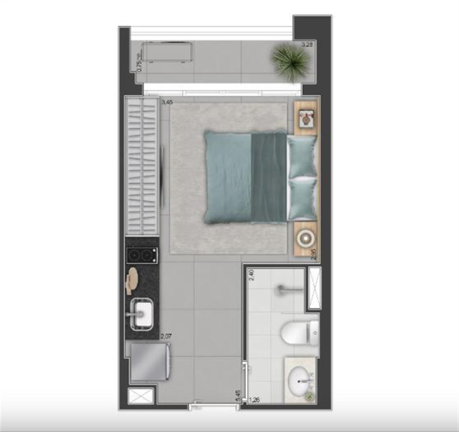 Apartamento, 1 quarto, 25 m² - Foto 19