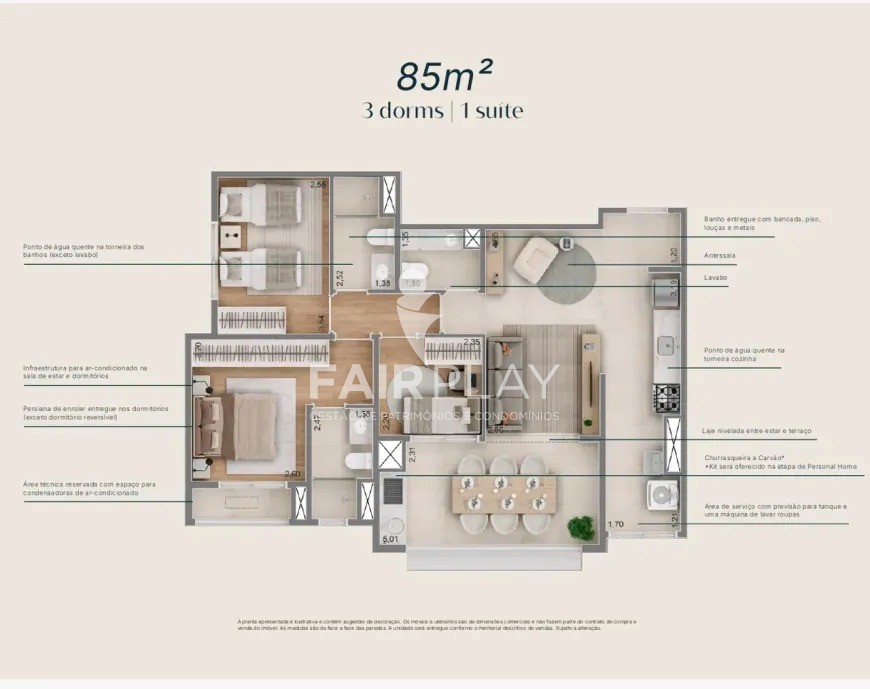 Apartamento, 3 quartos, 85 m² - Foto 3